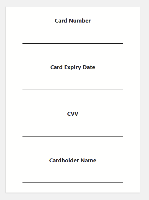 Hosted Fields Example Single Column